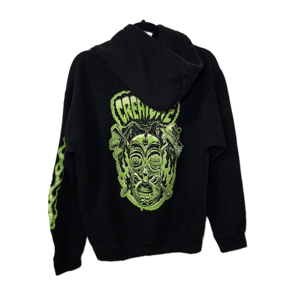 Creature Carnevil Graphic‎ Hoodie Black Green Men's Size Medium Grunge Y2K